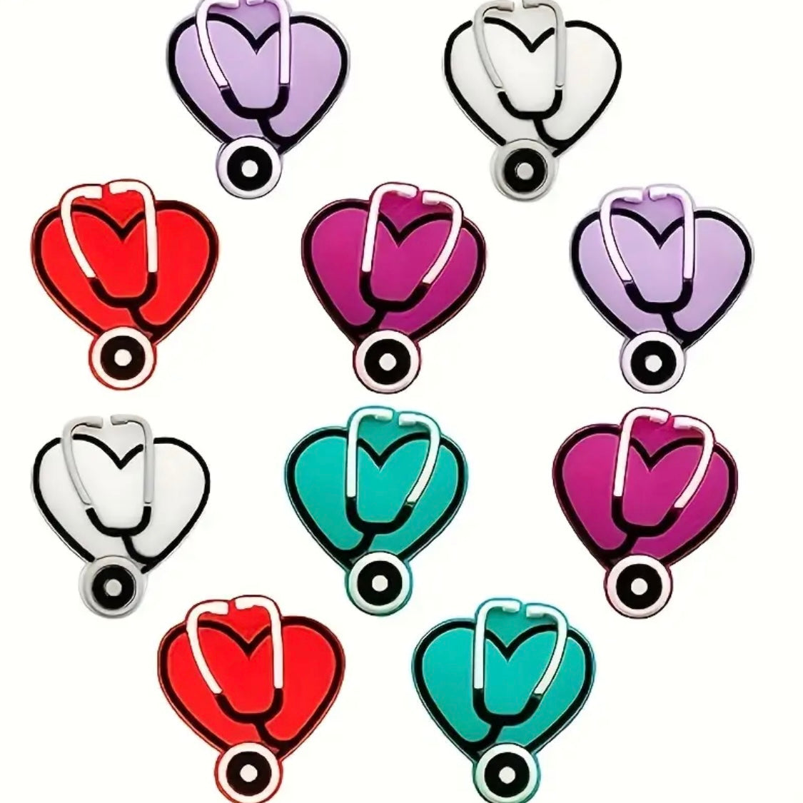 Heart-Shaped Stethoscope Silicone Focal Beads