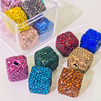 Clay Rhinestone Cube Solid Color Beads(5 pcs)