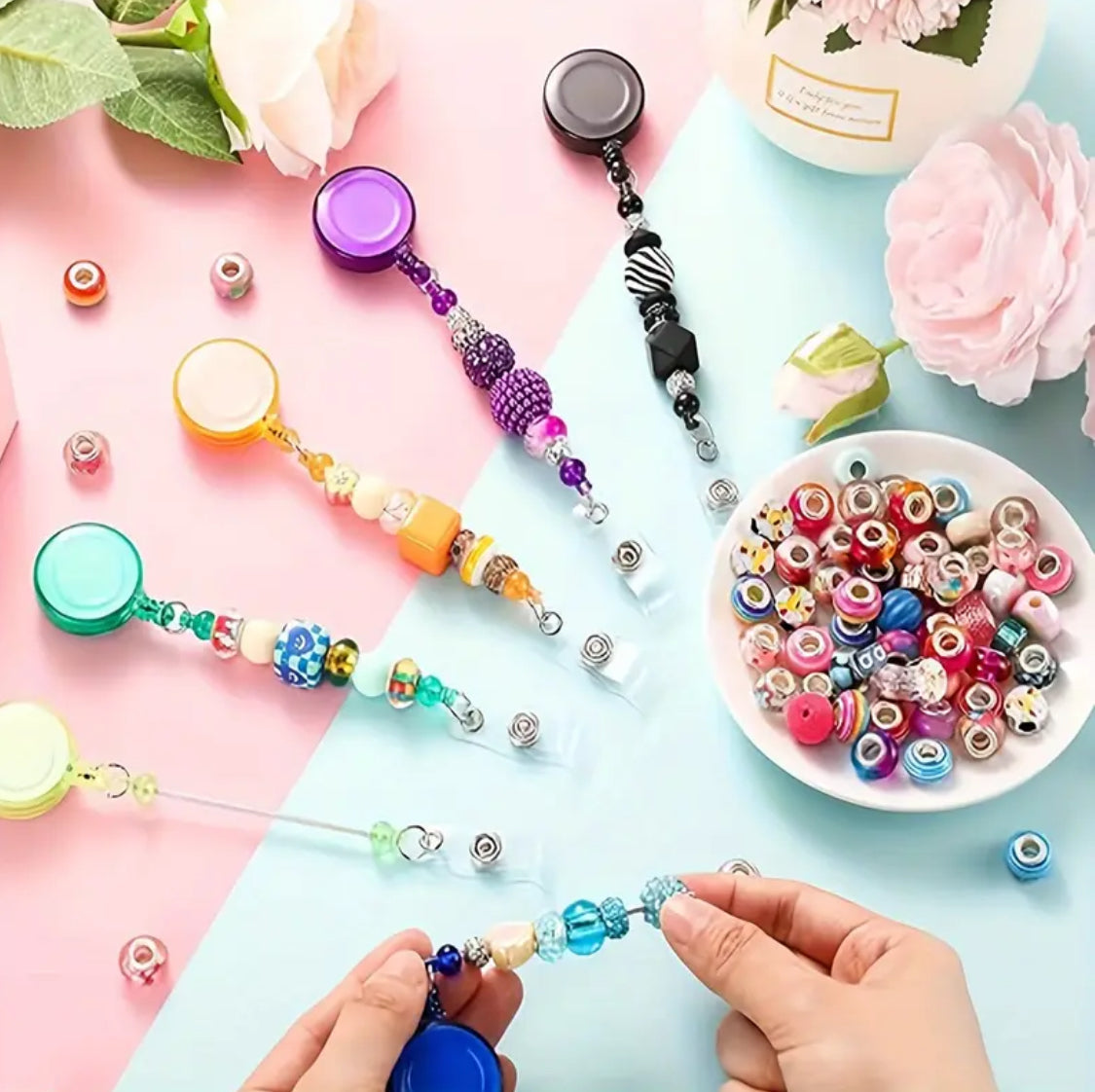Beadable Badge Reel (Clear Colors) Secondary image