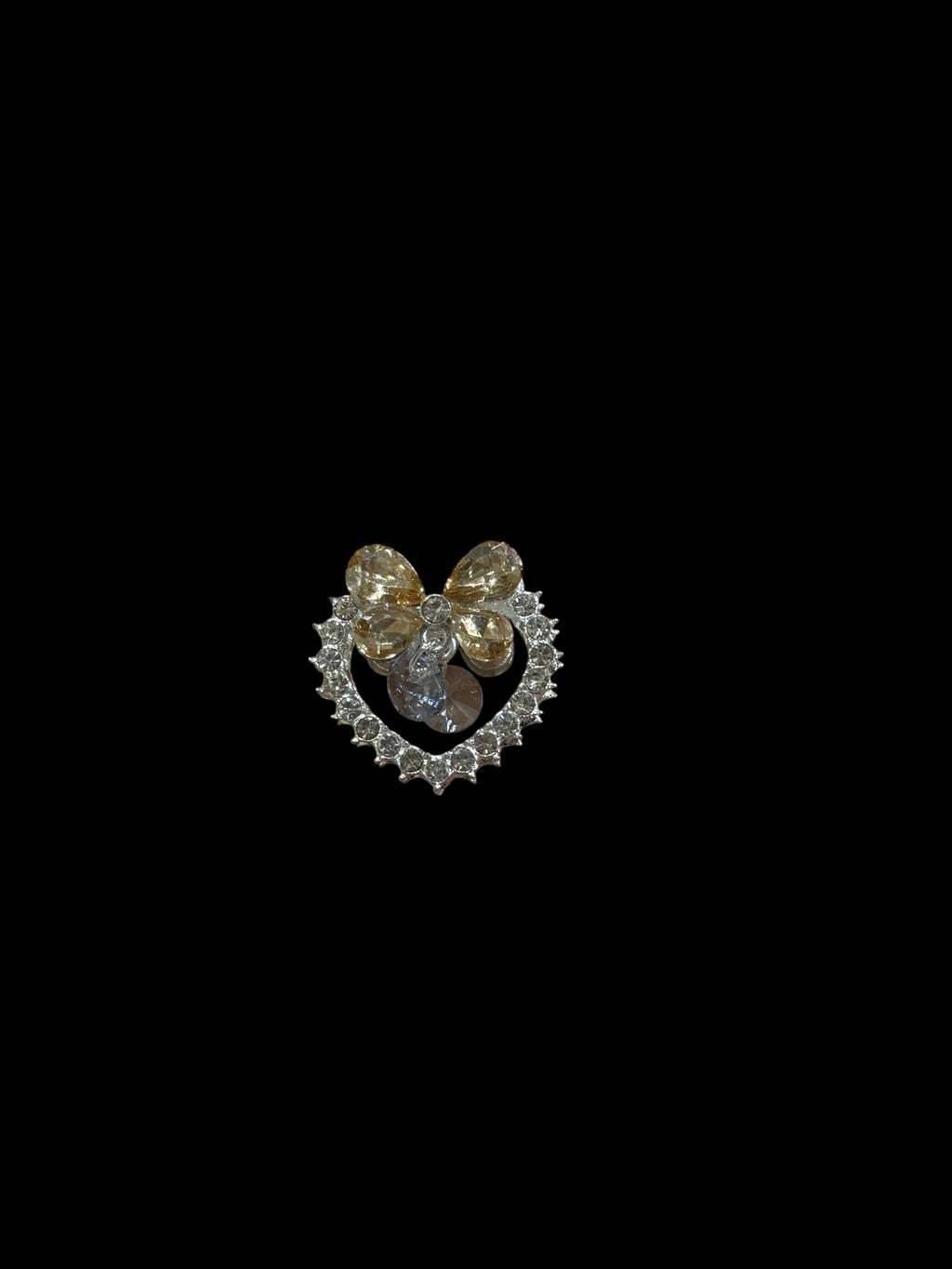 28mm  Alloy Rhinestone Heart Beads