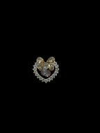 28mm  Alloy Rhinestone Heart Beads