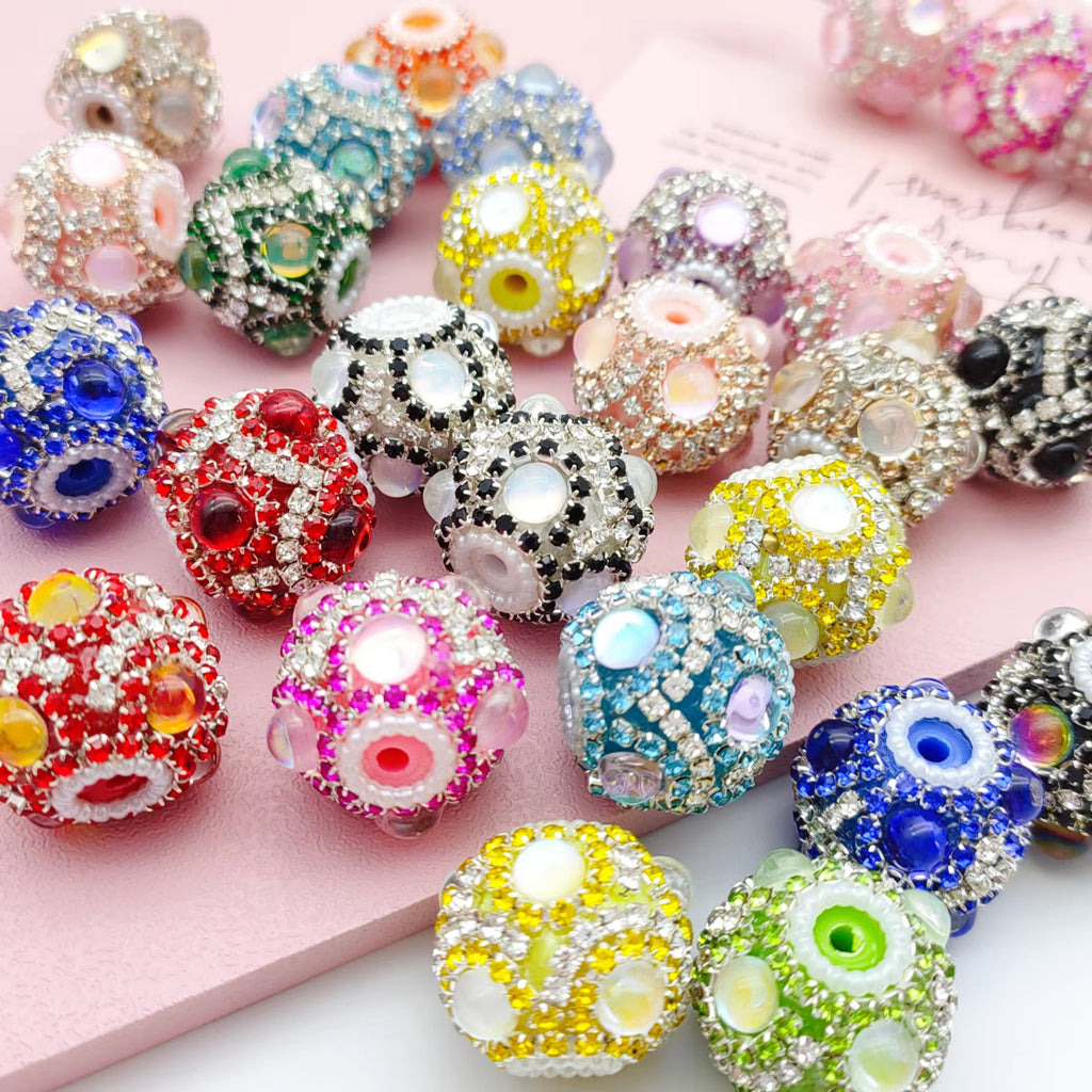 20mm Rhinestone and Round Crystals Fancy Bead (5pcs)