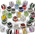 Rhinestone Cube Beads (5 pcs)
