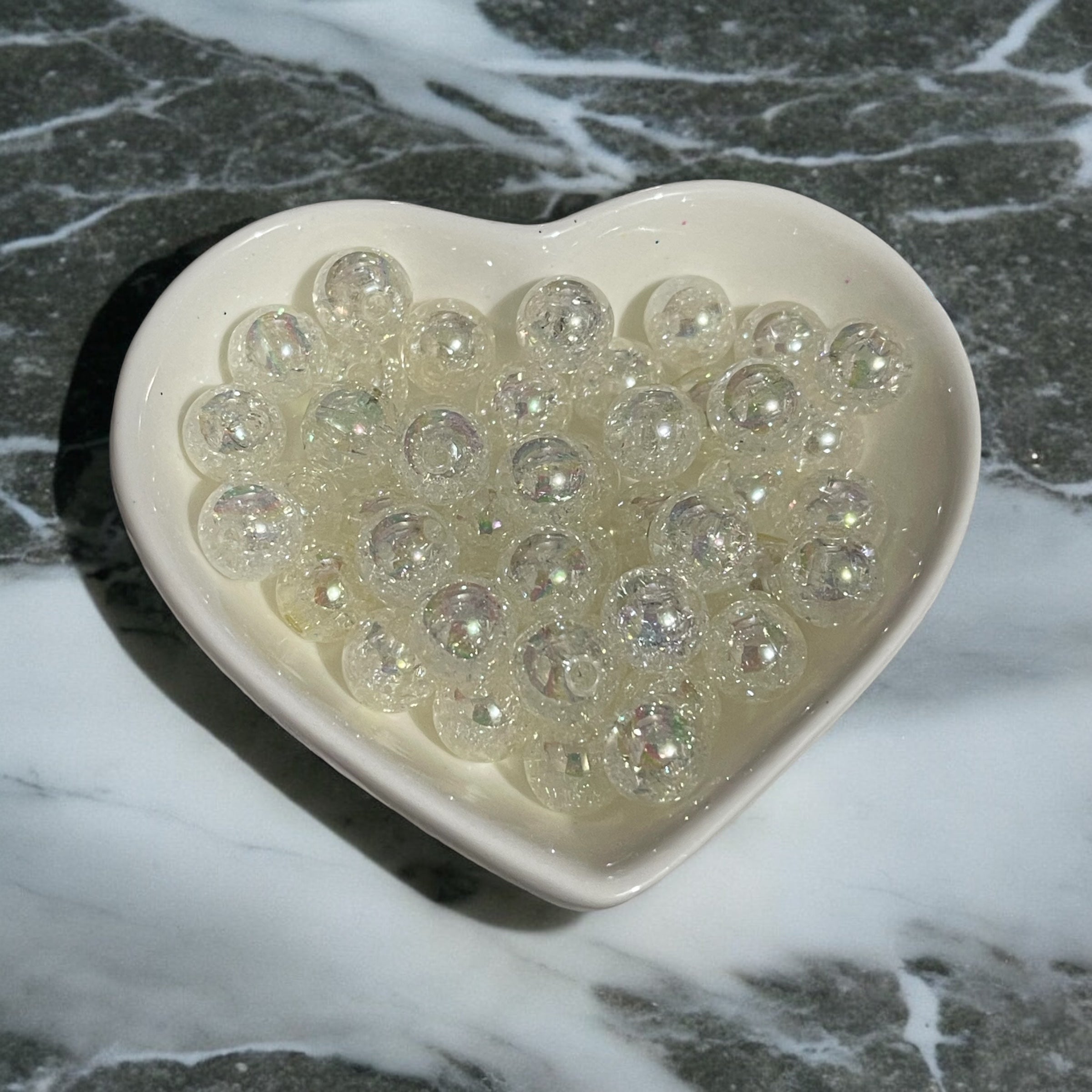 9mm Clear AB Cracked Beads Secondary image