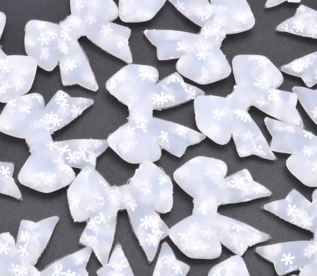 Glitter Bow Silicone Focal