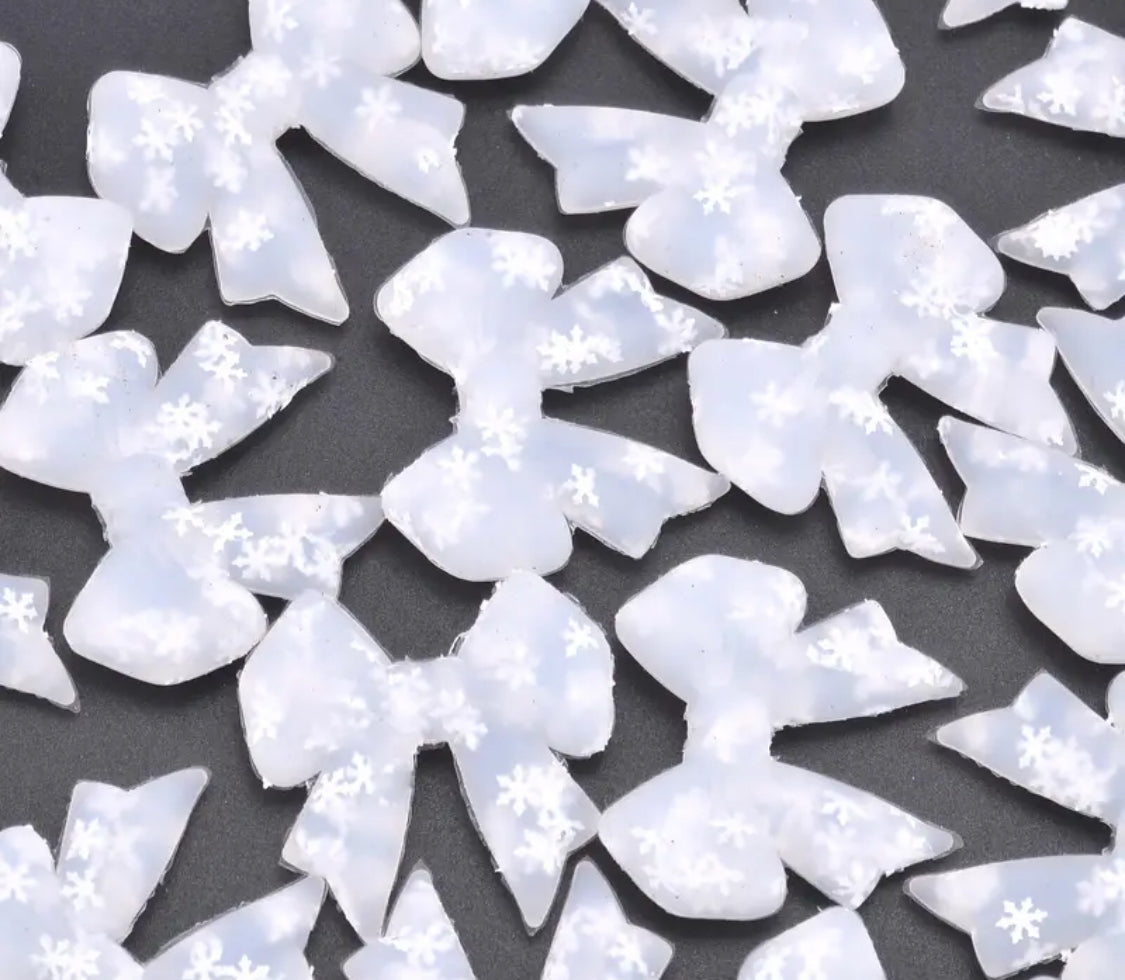 Glitter Bow Silicone Focal