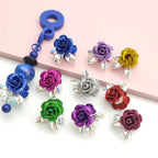 Alloy Glitter Rose Beads (5 pcs)-U15