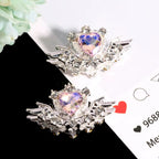 Rhinestone Metal Alloy Heart and Wings-U10