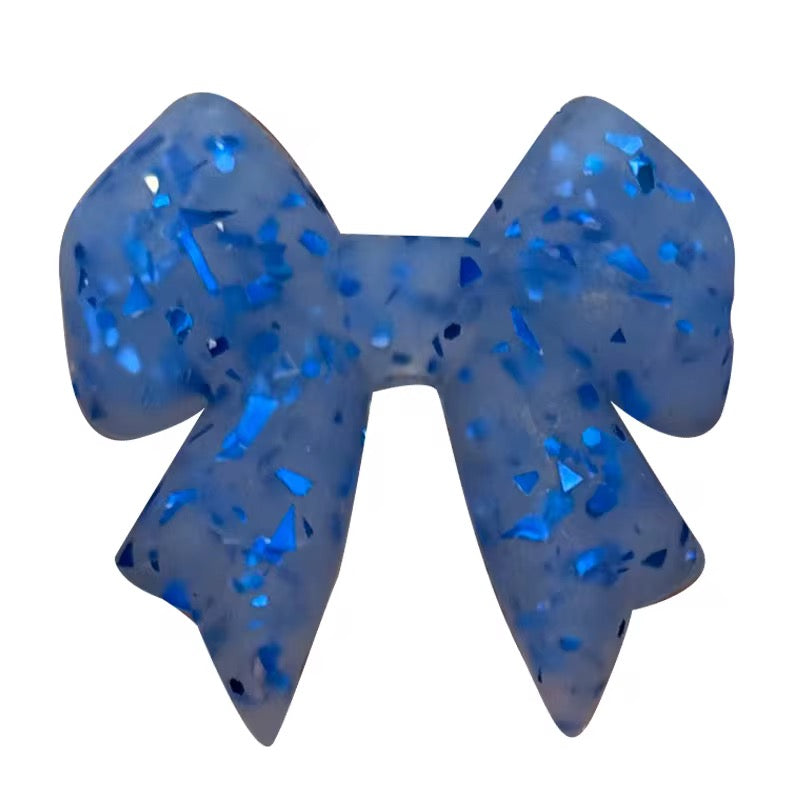 Glitter Bow Silicone Focal