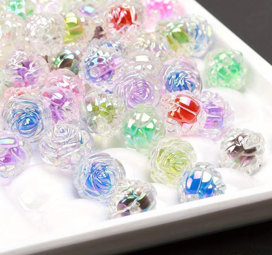 16mm Rose Shaped AB Double Layered Rose Beads