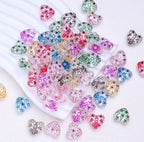 Clear Heart with Embedded Metalic Colored Stars Mix-I24