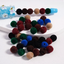 8mm Dark Neutral Flocked Velvet Beads