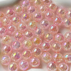 16mm Pink/Cream Ombre Cracked Glass Beads