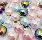 Chunky AV Glitter Heart Beads (5pcs)-🎡