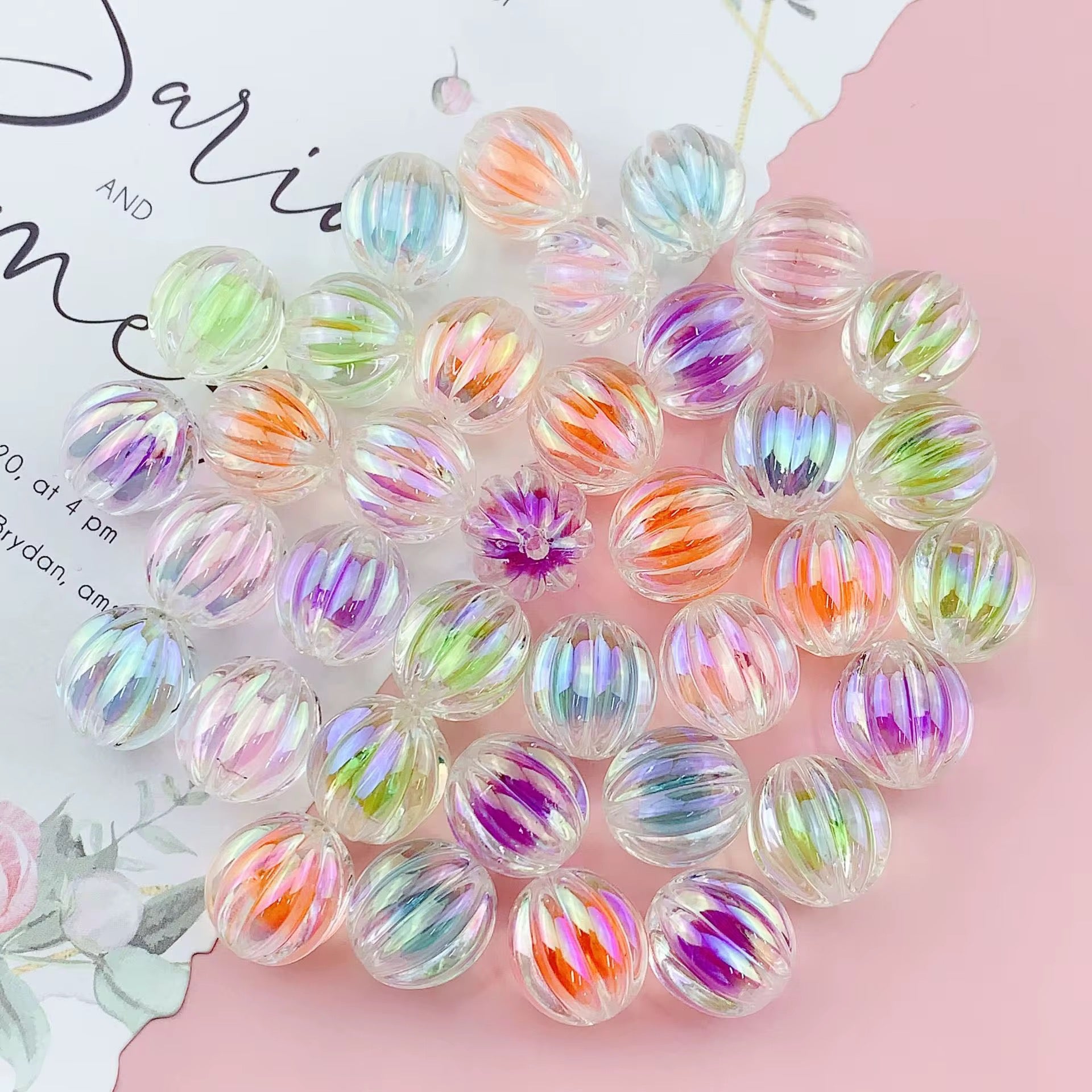16mm Double Layered Pumpkin Bead Mix-W16