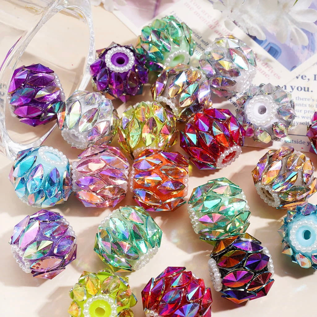 18mm AB Crystal Fancy Rhinestone Beads (5pcs)-V8
