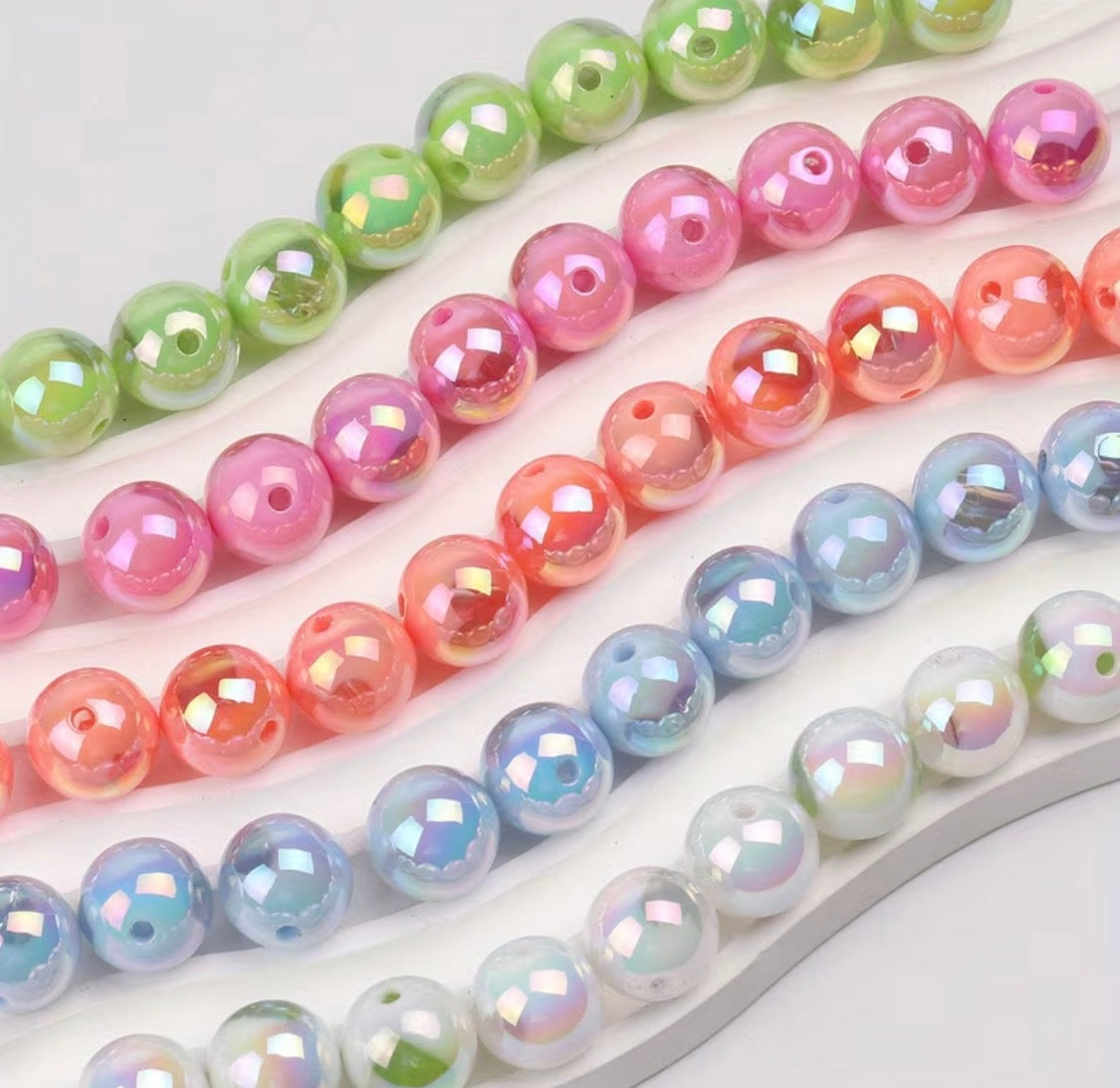 16mm AB Clear Heart On Solid Beads Mix-K23
