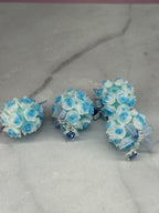 Fancy Rose Beads with Rhinestone Dangle Heart