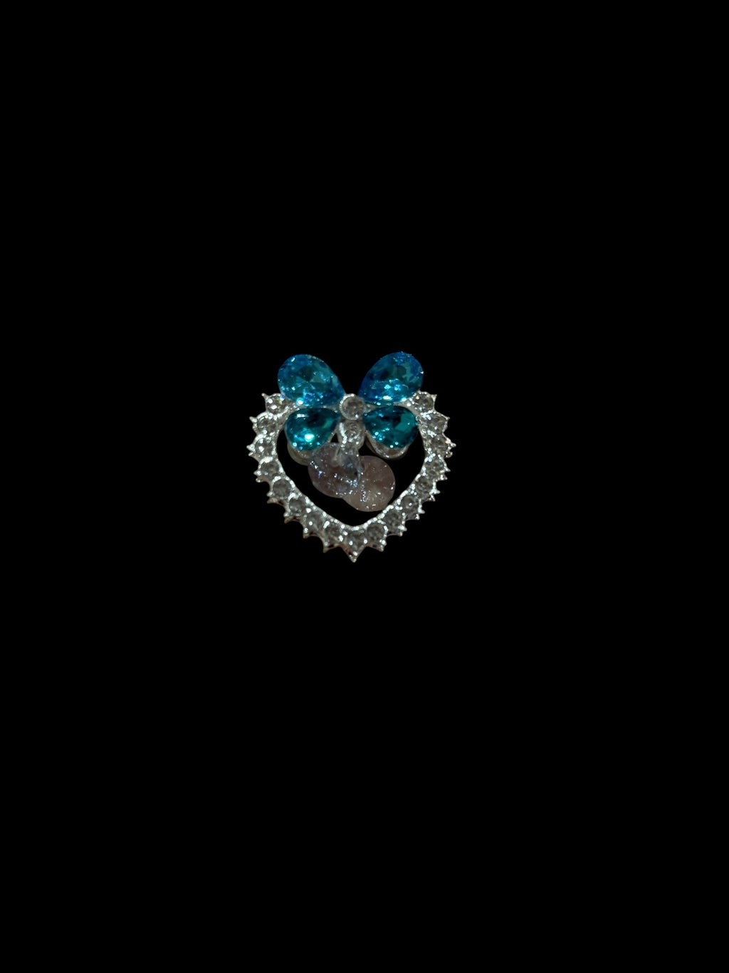 28mm  Alloy Rhinestone Heart Beads