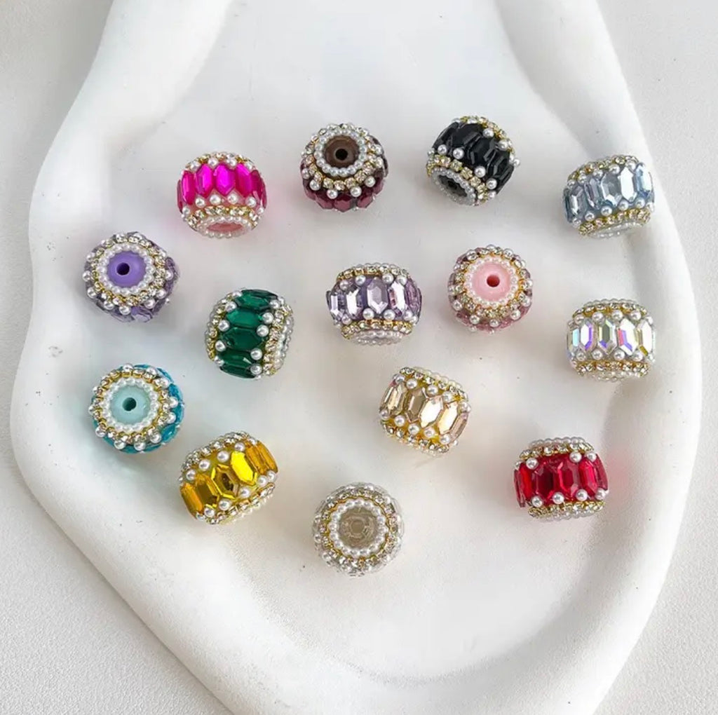 18mm Hexagonal Rhinestone Fancy Beads-Q7