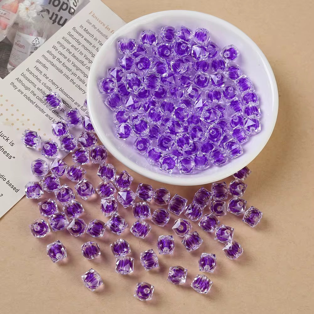 8mm Double Layer Hexagon Small Acrylic (Single Colors)