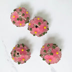 18mm Fancy Clay Daisy and Stone Beads (Clear Brights)