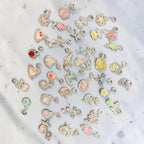 Silver Alloy Rhinestone Mix Bail Beads Dangles (10pcs)