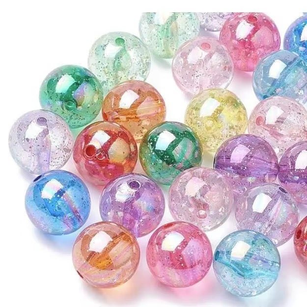 16mm Luminous Glitter Beads (single colors)