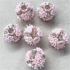 19mm Crowned Flower & Rhinestone Beads