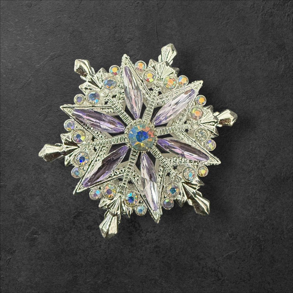 40mm Metal Alloy Snowflake Rhinestone Beads-T4