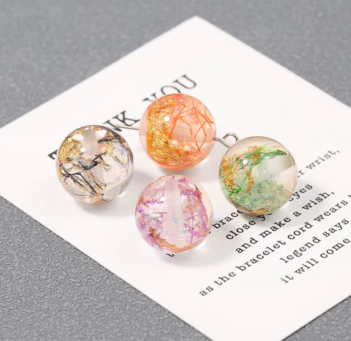 16mm Gold and Colored Foil Beads Mix-BB15