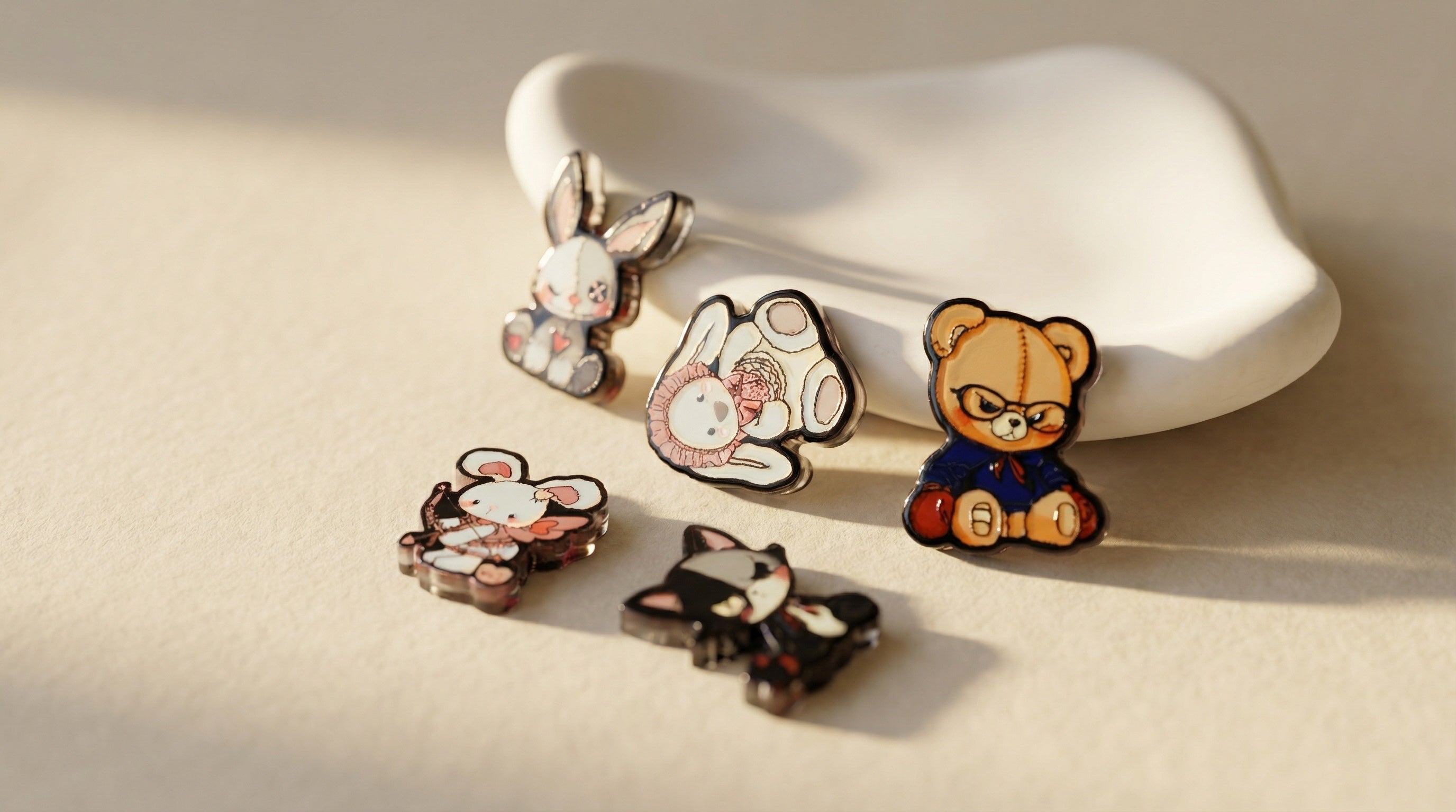 Goth Bears Focal Acrylic Beads 💕