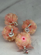 Fancy Rose Beads with Rhinestone Dangle Heart