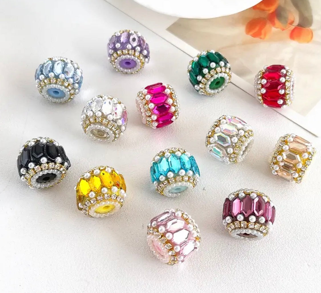 18mm Hexagonal Rhinestone Fancy Beads-Q7