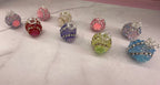 17mm Rhinestone Sugar and Roses  with Crown Fancy Bead (5pcs)