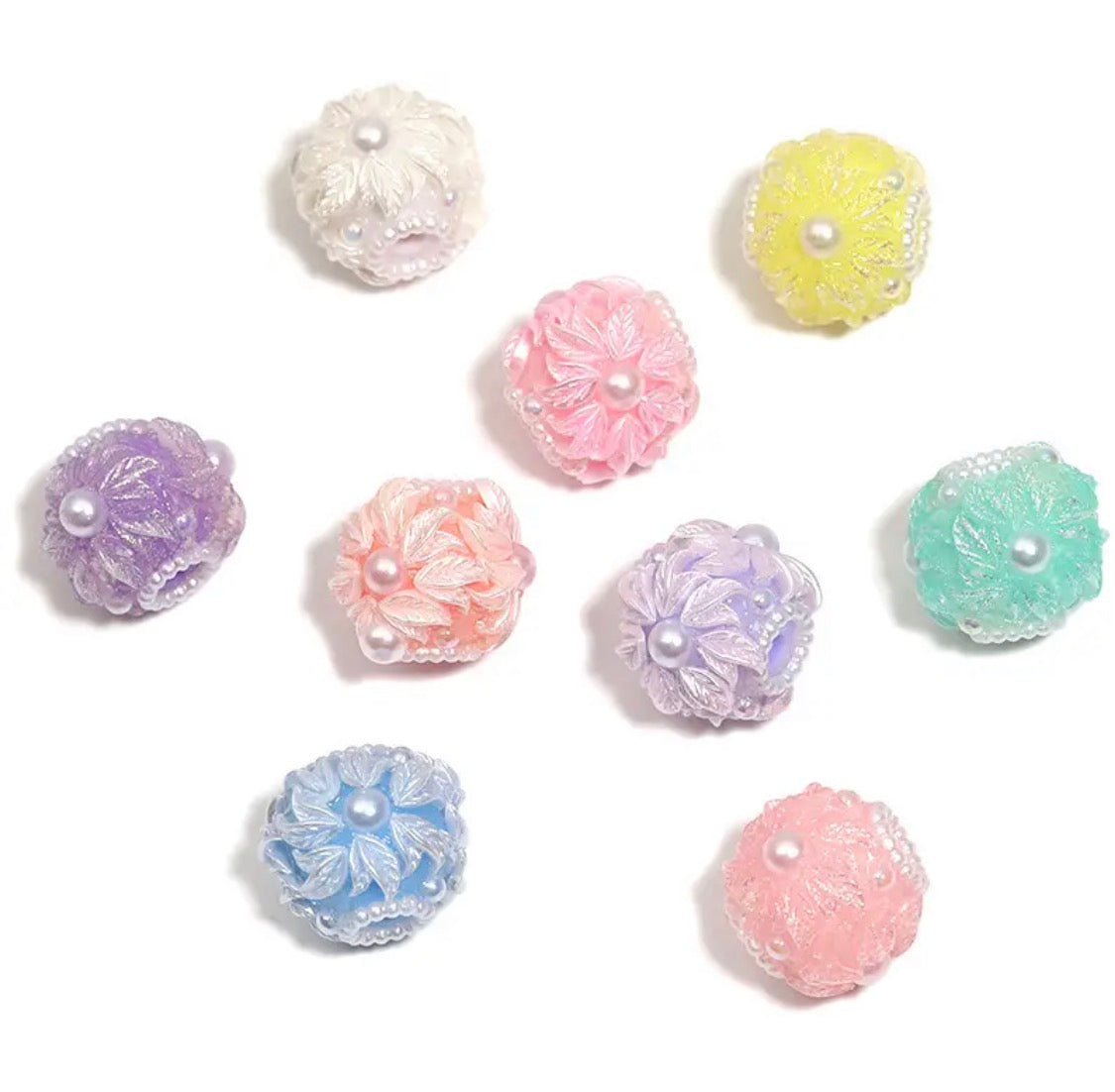 17mm Rose Fancy Bead (Light Colors) (5pcs) Secondary image