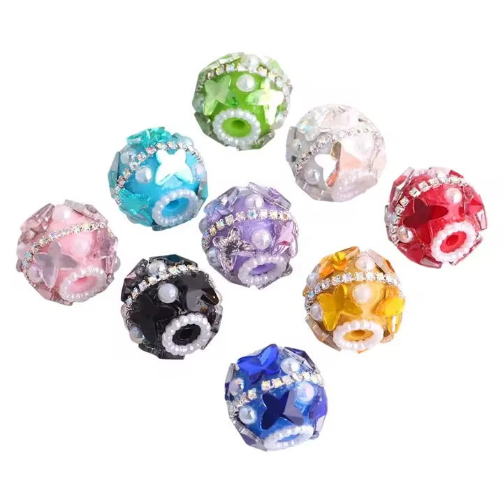 20mm Butterfly Crystal Fancy Rhinestone Beads (5pcs)-W7