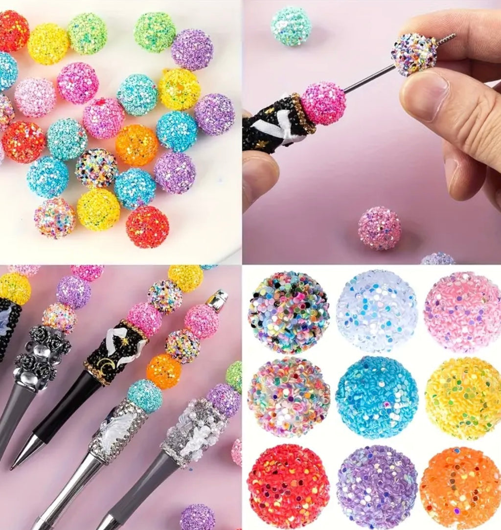 18mm Glitter Beads
