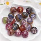 16mm Golden Line Glitter Embedded Round Beads