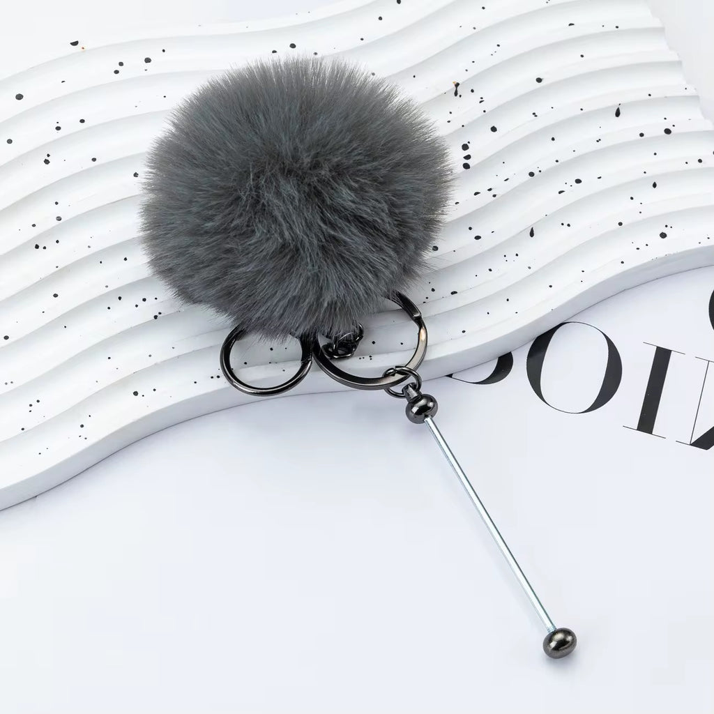 Beadable PomPom Keychain