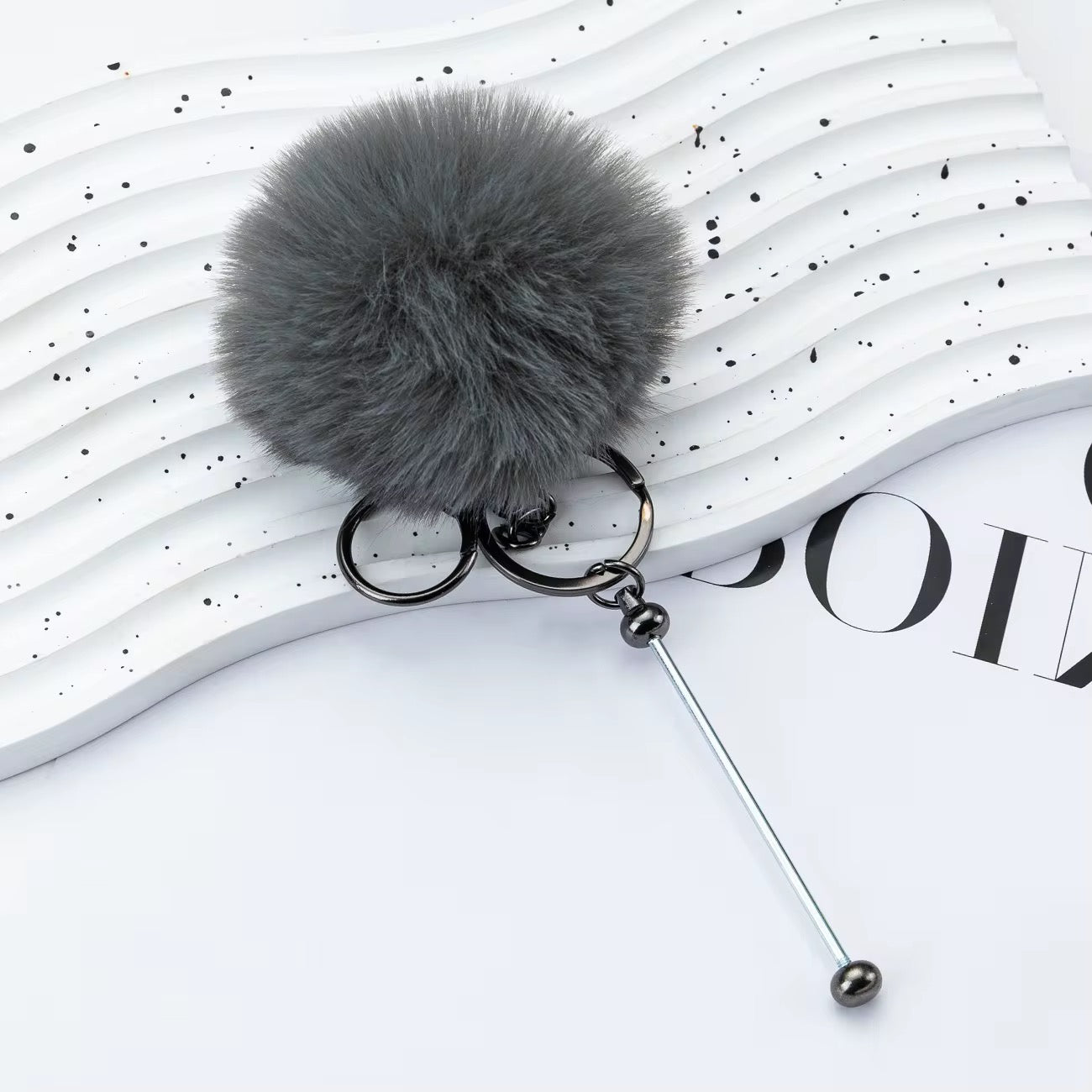 Beadable PomPom Keychain