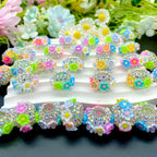 16mm Rhinestone Multicolor Flower Fancy Beads (5pcs)