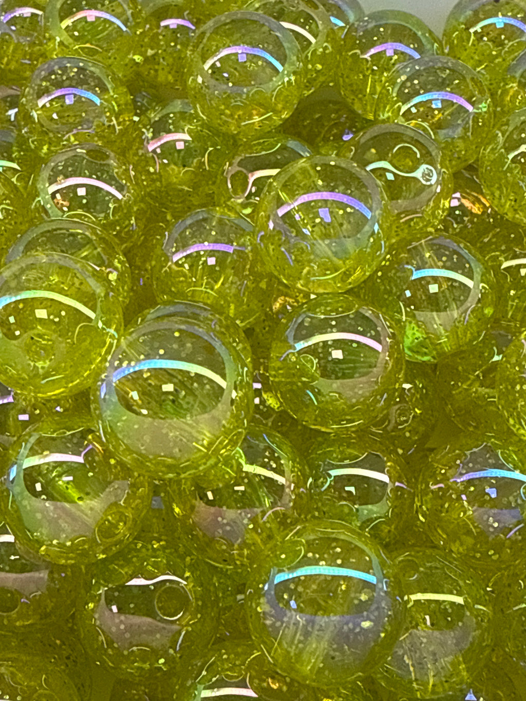 16mm Luminous Glitter Beads (single colors)