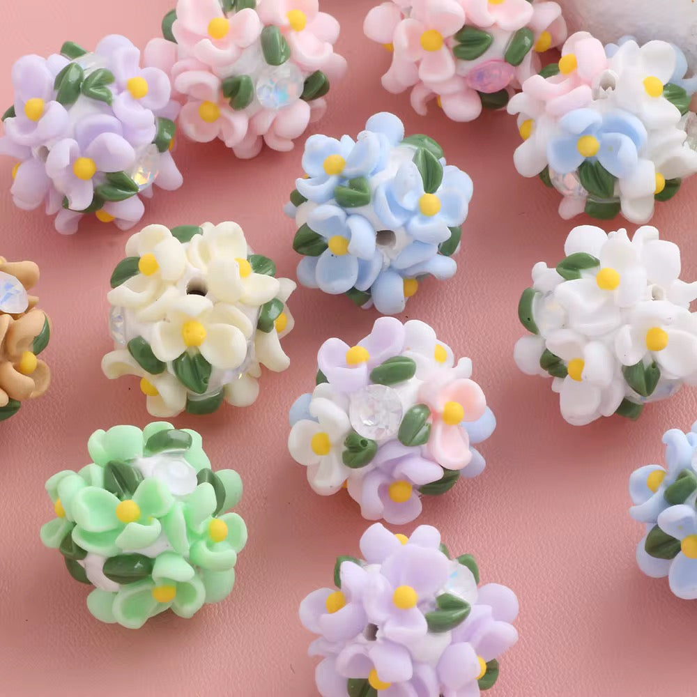 16mm Fancy Flowers and Stone Beads Secondary image