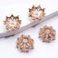 18mm Rose Gold Metal Bead Caps with Rhinestones (10pcs)
