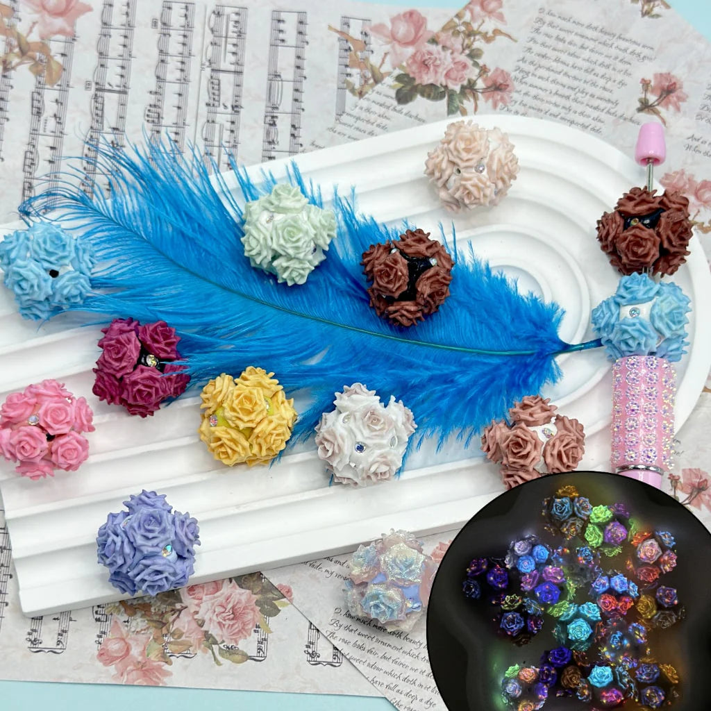 20mm Luminous Rose Beads (5pcs) Main image