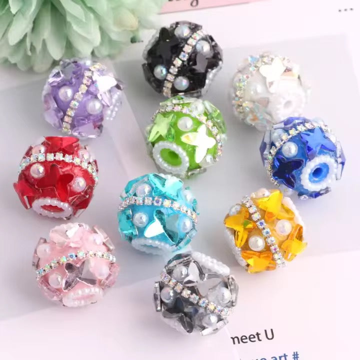 20mm Butterfly Crystal Fancy Rhinestone Beads (5pcs)-W7