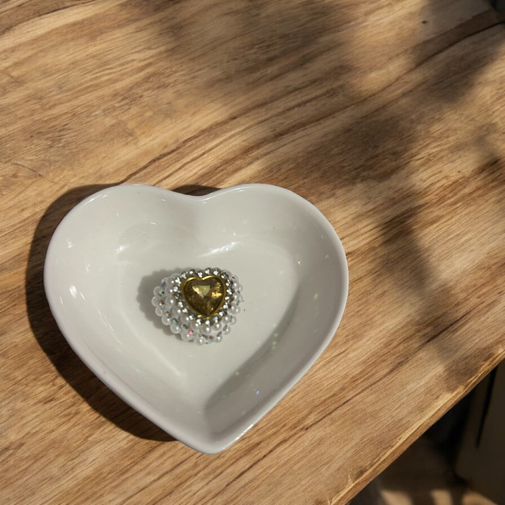 20mm Hearts with Rhinestones and Pearls