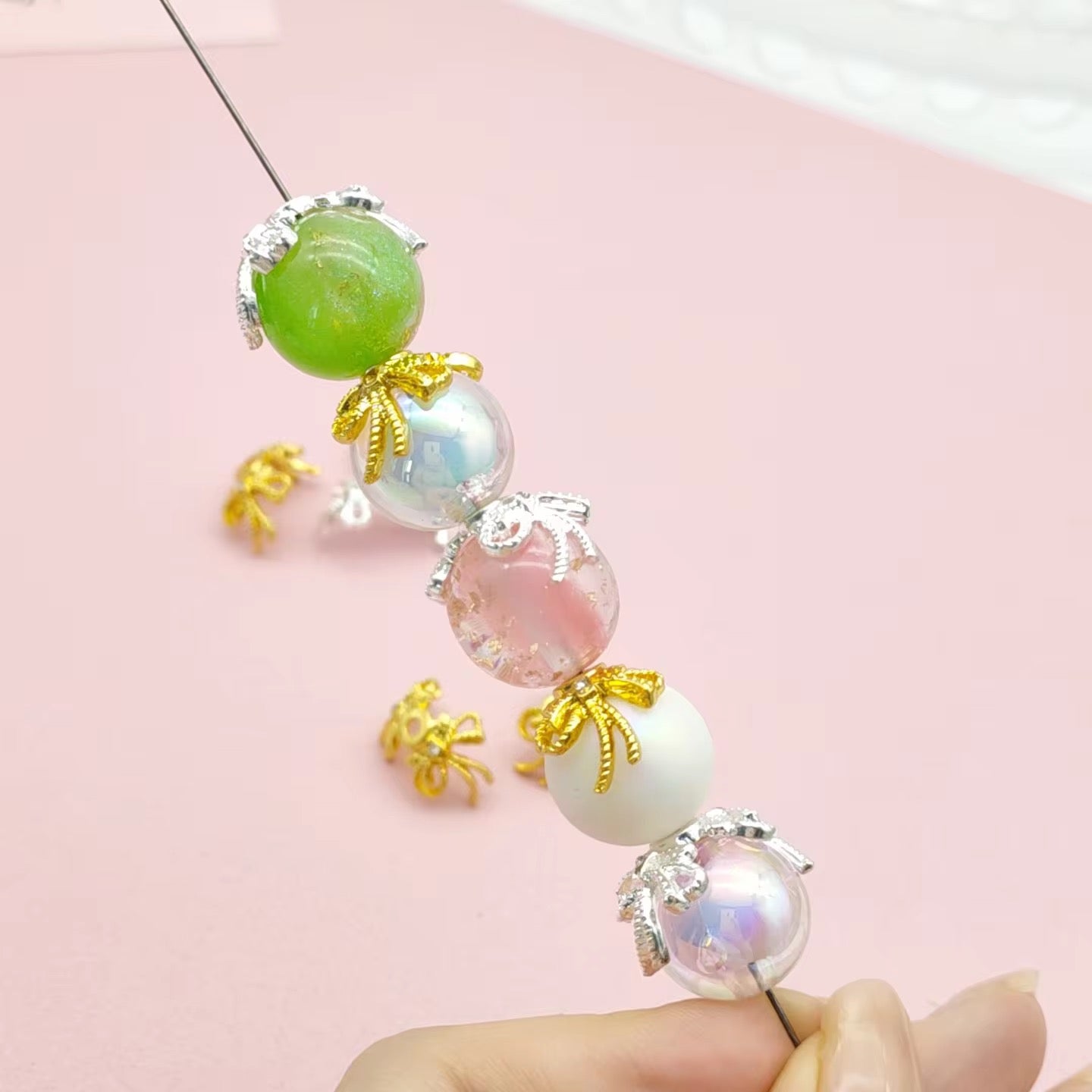 Metal Bow Bead Caps (10pcs)
