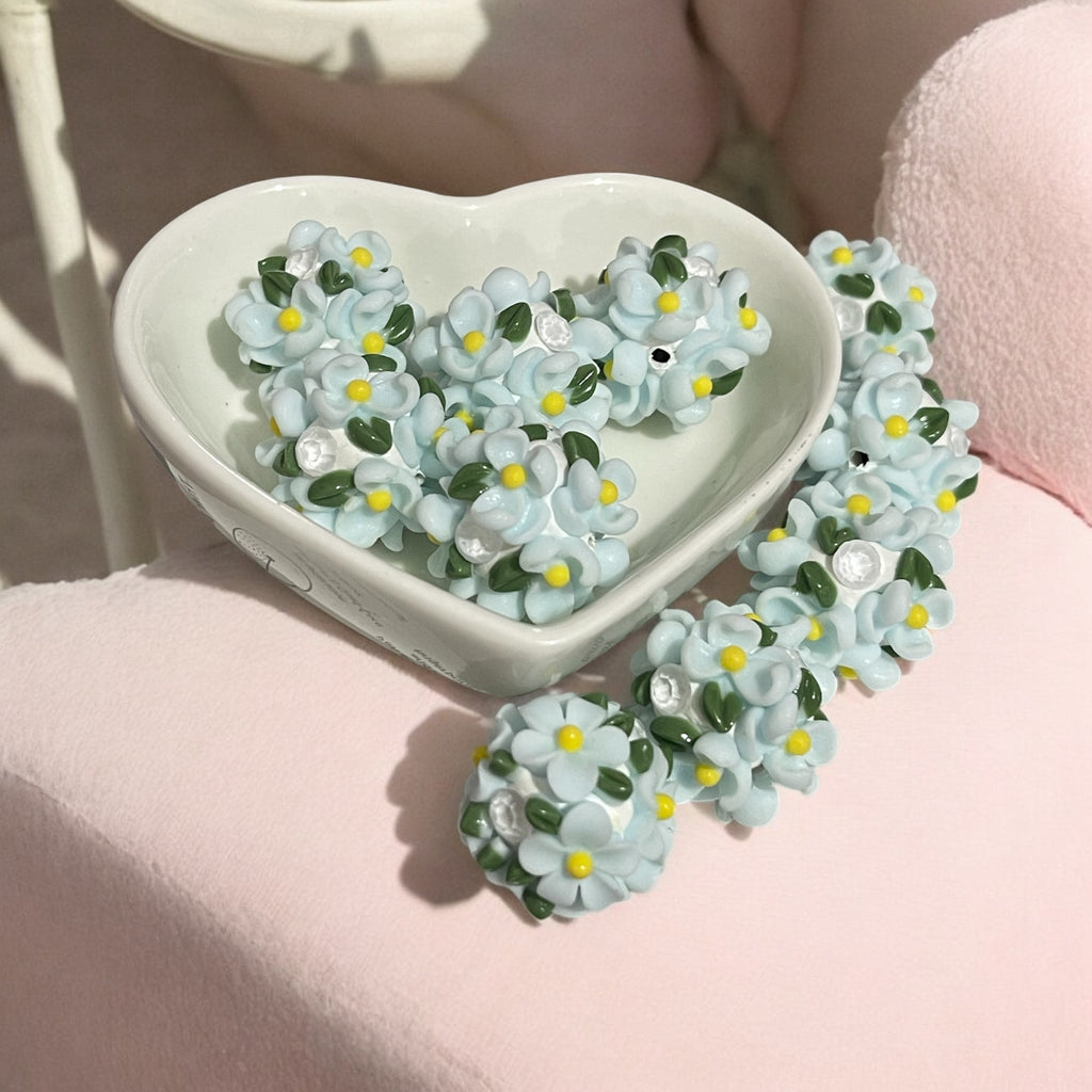 16mm Fancy Flowers and Stone Beads